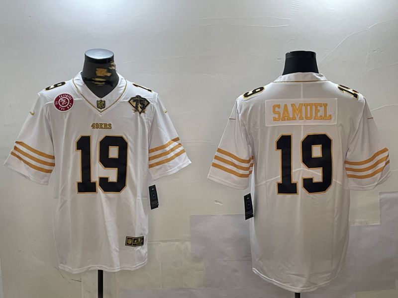 Men San Francisco 49ers #19 Samuel White Gold 2024 Nike Limited NFL Jersey style 12303->san francisco 49ers->NFL Jersey